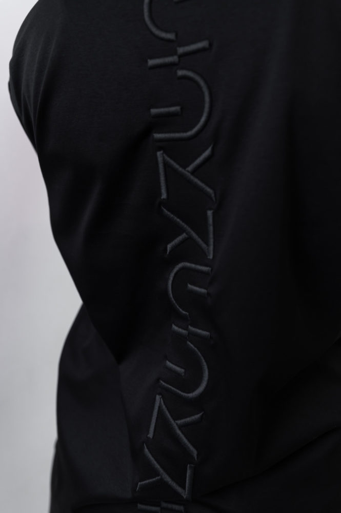 T shirt classique coton interlock bio noir broderie 3D