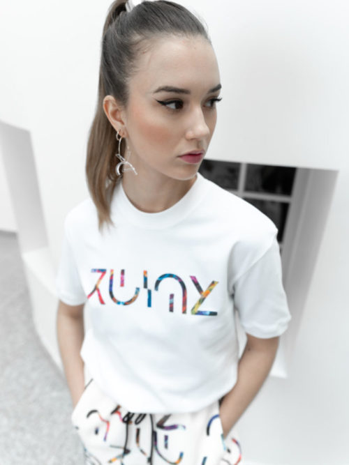 t shirt classique unisexe coton bio garnd logo imprimé couleur